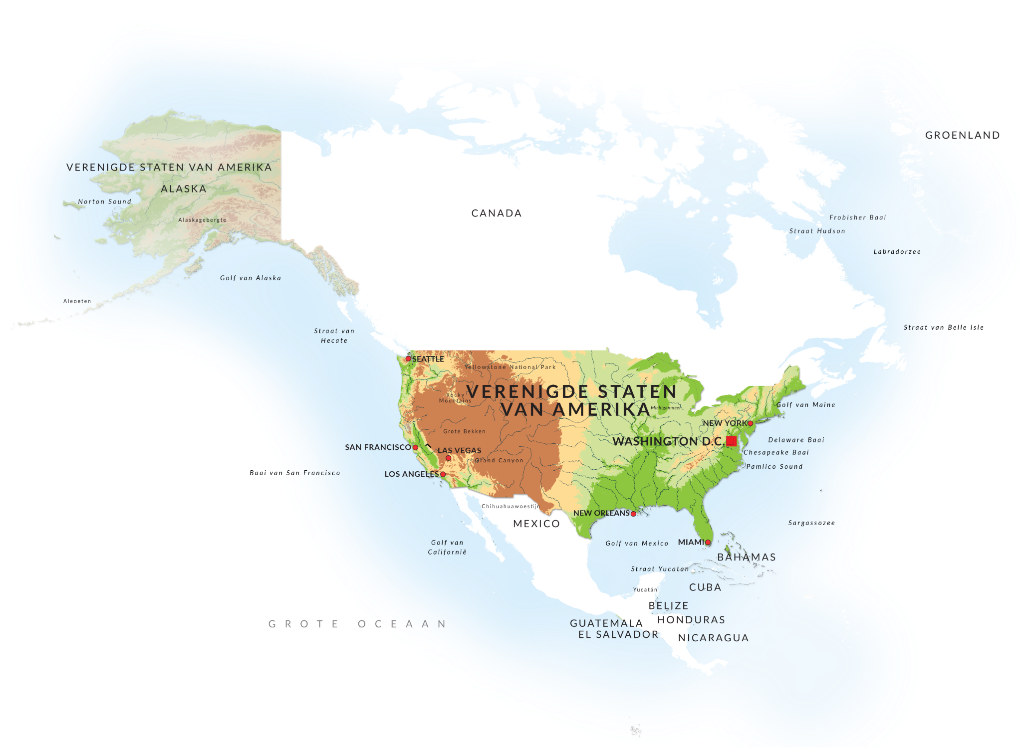 Landkaart Amerika
