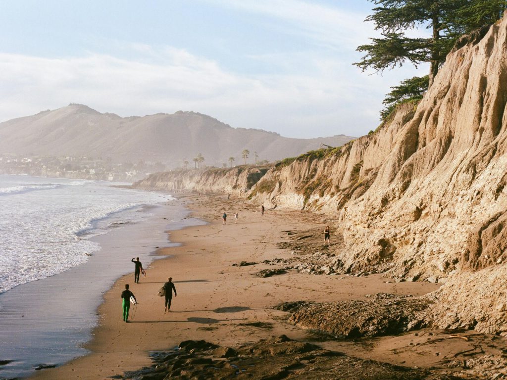 Rondreis Amerika, Pismo Beach, mensen op het strand