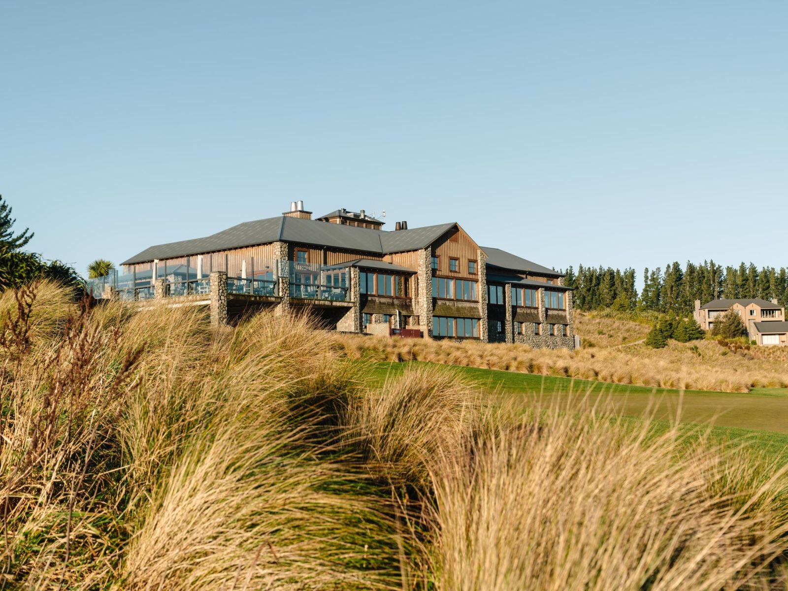Rondreis Nieuw-Zeeland, Cantebury, Fable Terrace Downs Resort, Buitenaanzicht hoofdgebouw