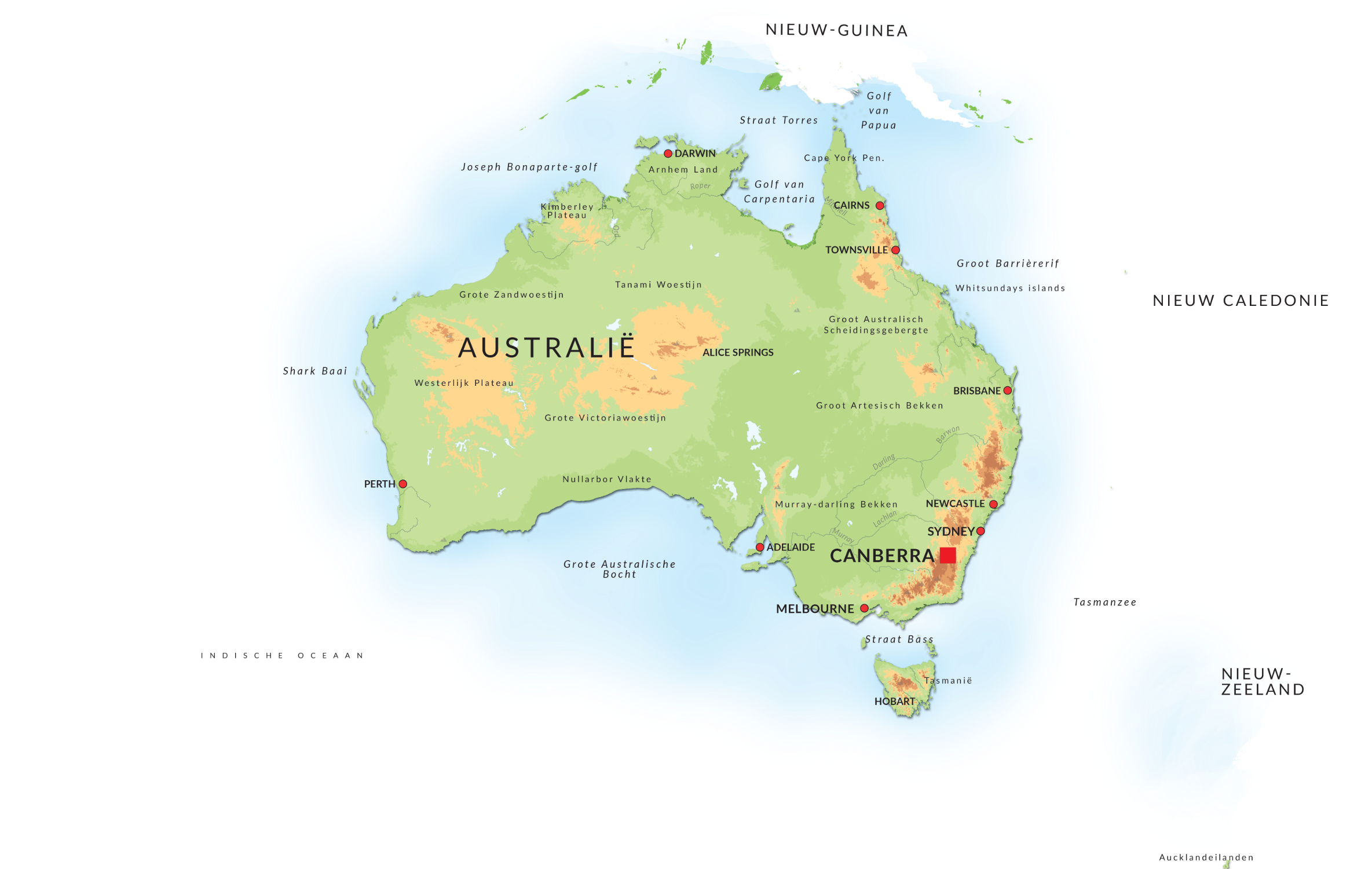 Landkaart Australië