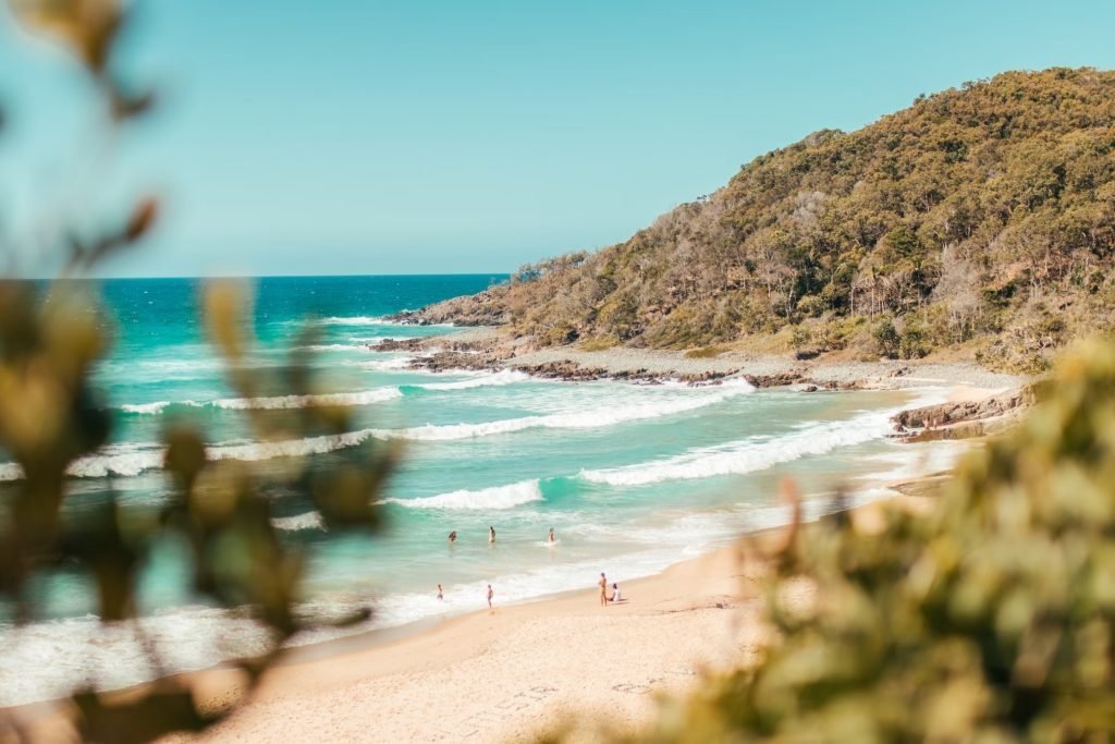 Rondreis Australië, Noosa, strand met doorkijkje