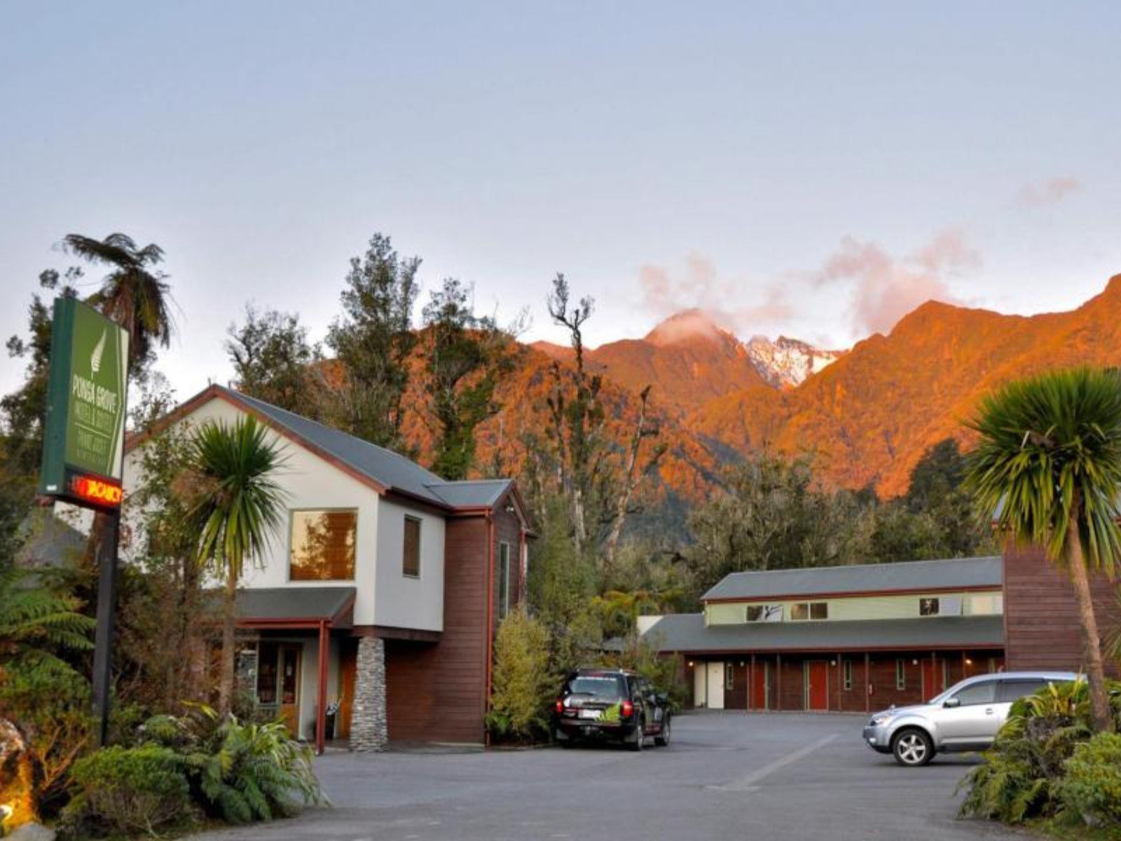 Rondreis Nieuw Zeeland, Franz Josef, Punga Grove, Accomodatie