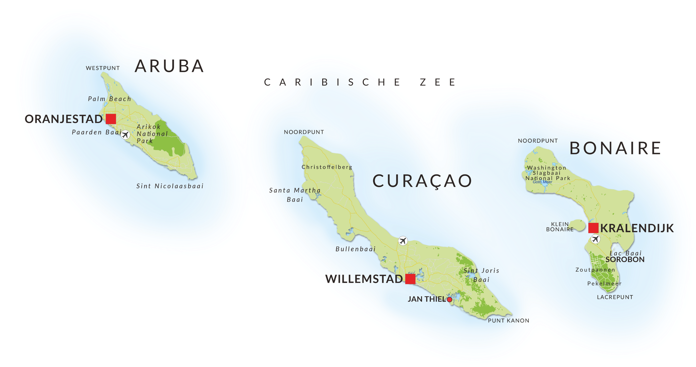 Landkaart Caribische eilanden