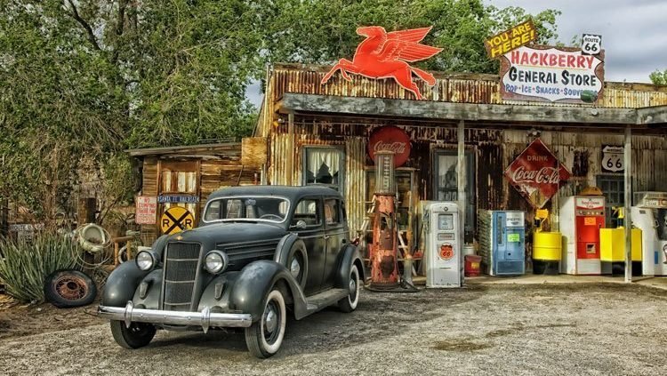 Rondreis Amerika, Route 66, oud tankstation