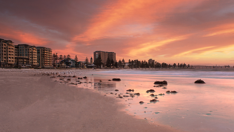 Rondreis Australië, Adelaide, sunset