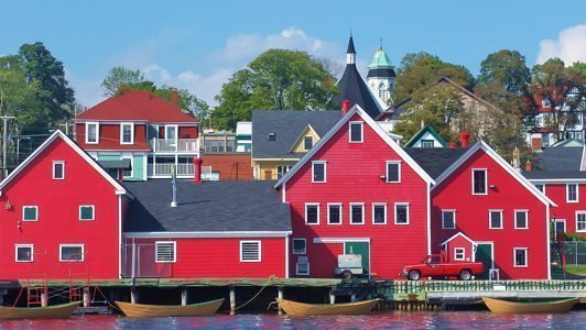 Lunenburg in Nova Scotia Canada rode huizen