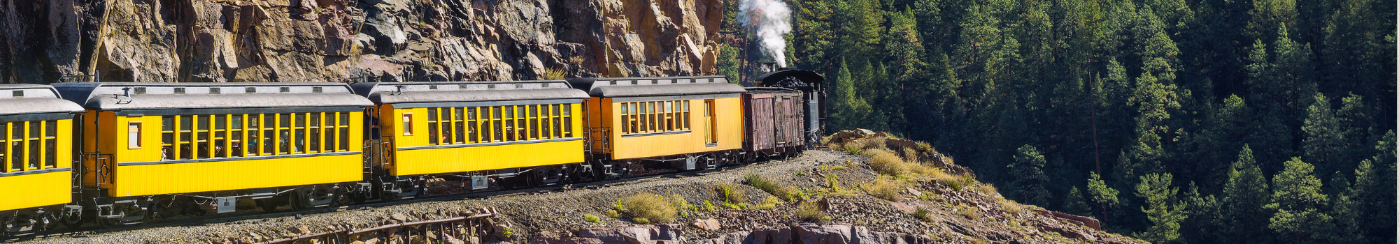 Historische stoomtrein reizen van Durango naar Silverton door het San Juan gebergte in Colorado, Amerika