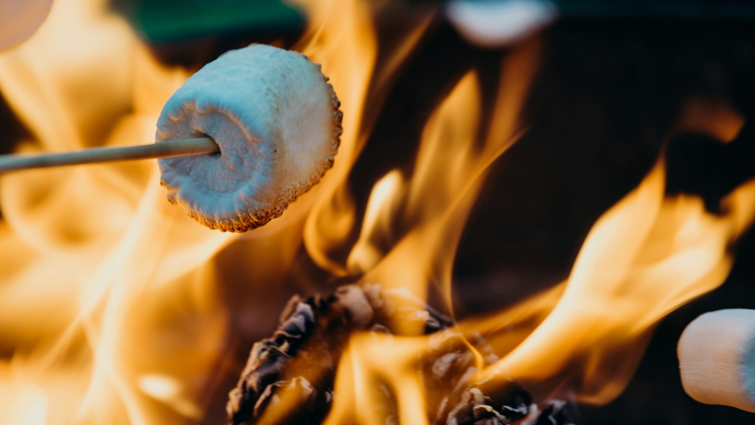 Glamping Amerika: marshmallows boven het vuur
