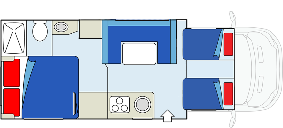 CanaDream, Compact Motorhome Floorplan Day