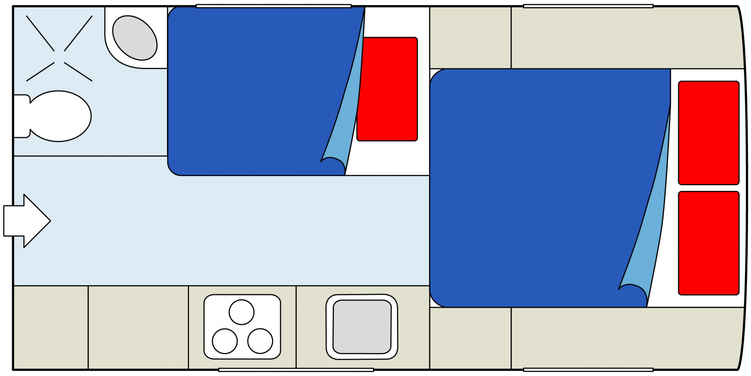 CanaDream, Maxi Motorhome Floorplan Night