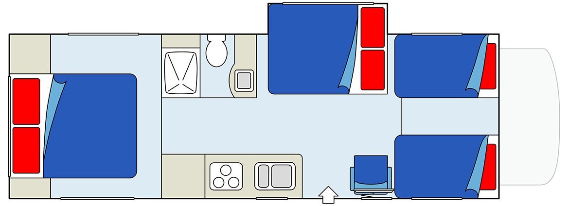 CanaDream, Maxi Motorhome - floorplan night