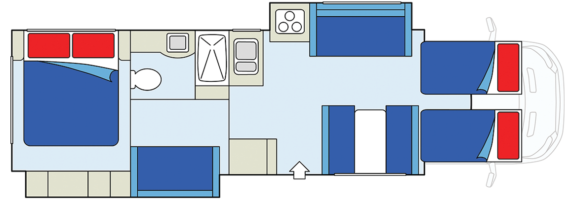 CanaDream, Maxi Plus Motorhome Floorplan 2 Day
