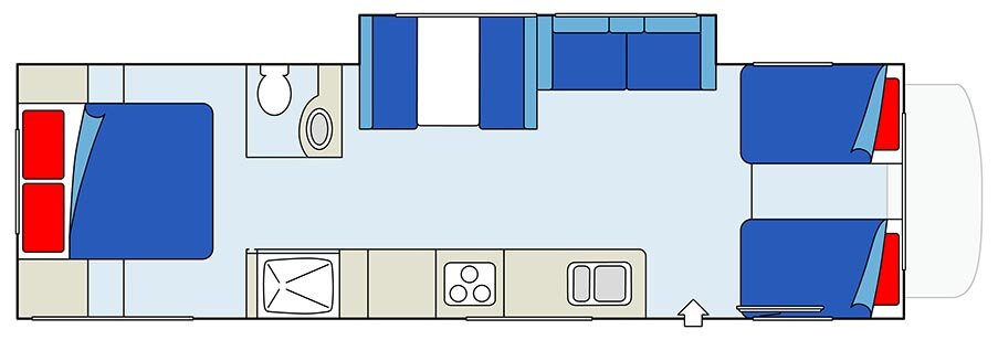 CanaDream, Maxi Plus Motorhome Floorplan 1 Day