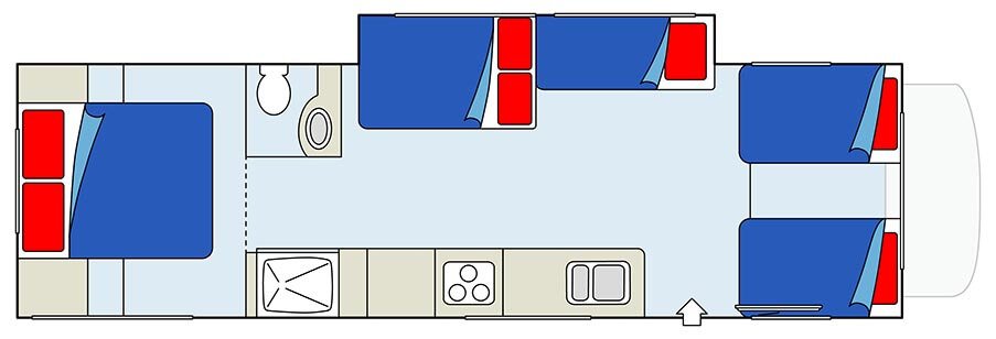 CanaDream, Maxi Plus Motorhome Floorplan 1 Night