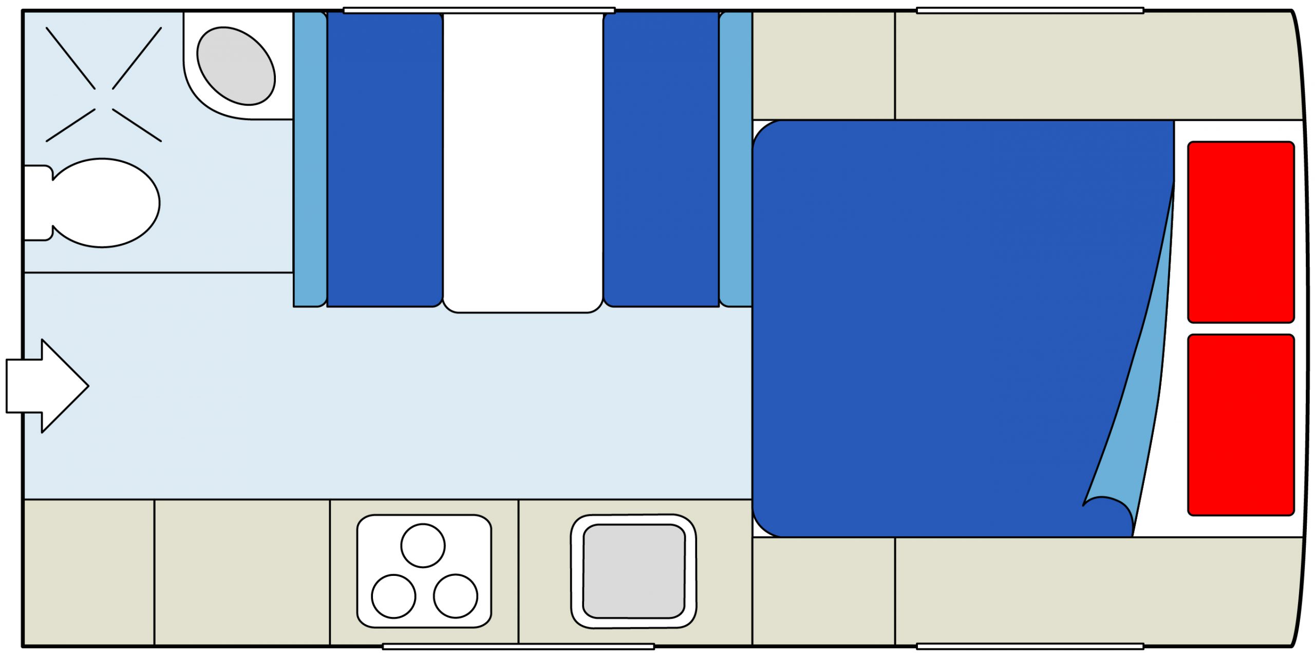 CanaDream, Maxi Travel Camper Floorplan Day