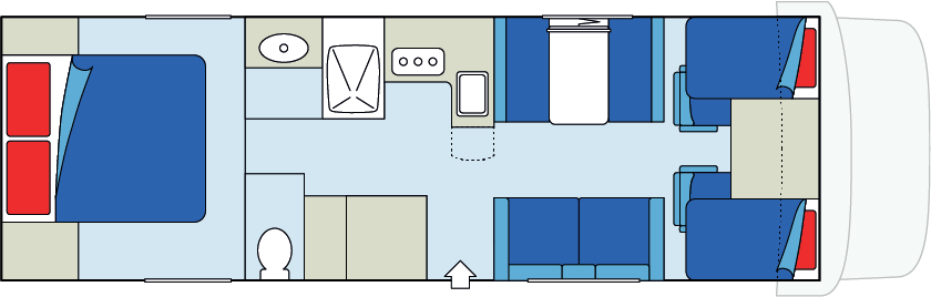 CanaDream, Midi Motorhome Floorplan Day