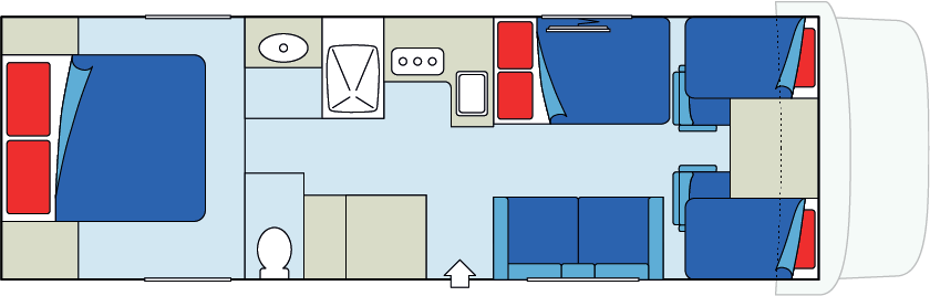 CanaDream, Midi Motorhome Floorplan Night