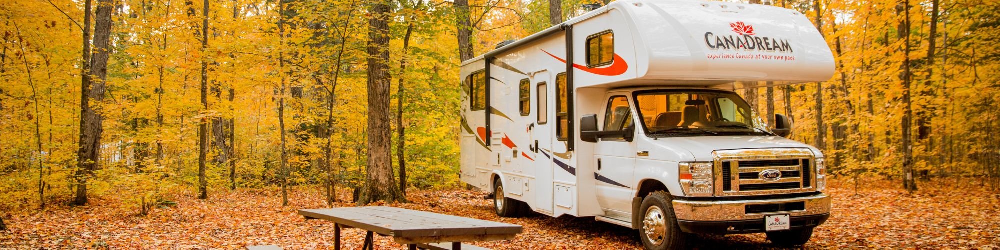 CanaDream Camper Banner Midi Motorhome MHB Exterior Scenic Fall Camping