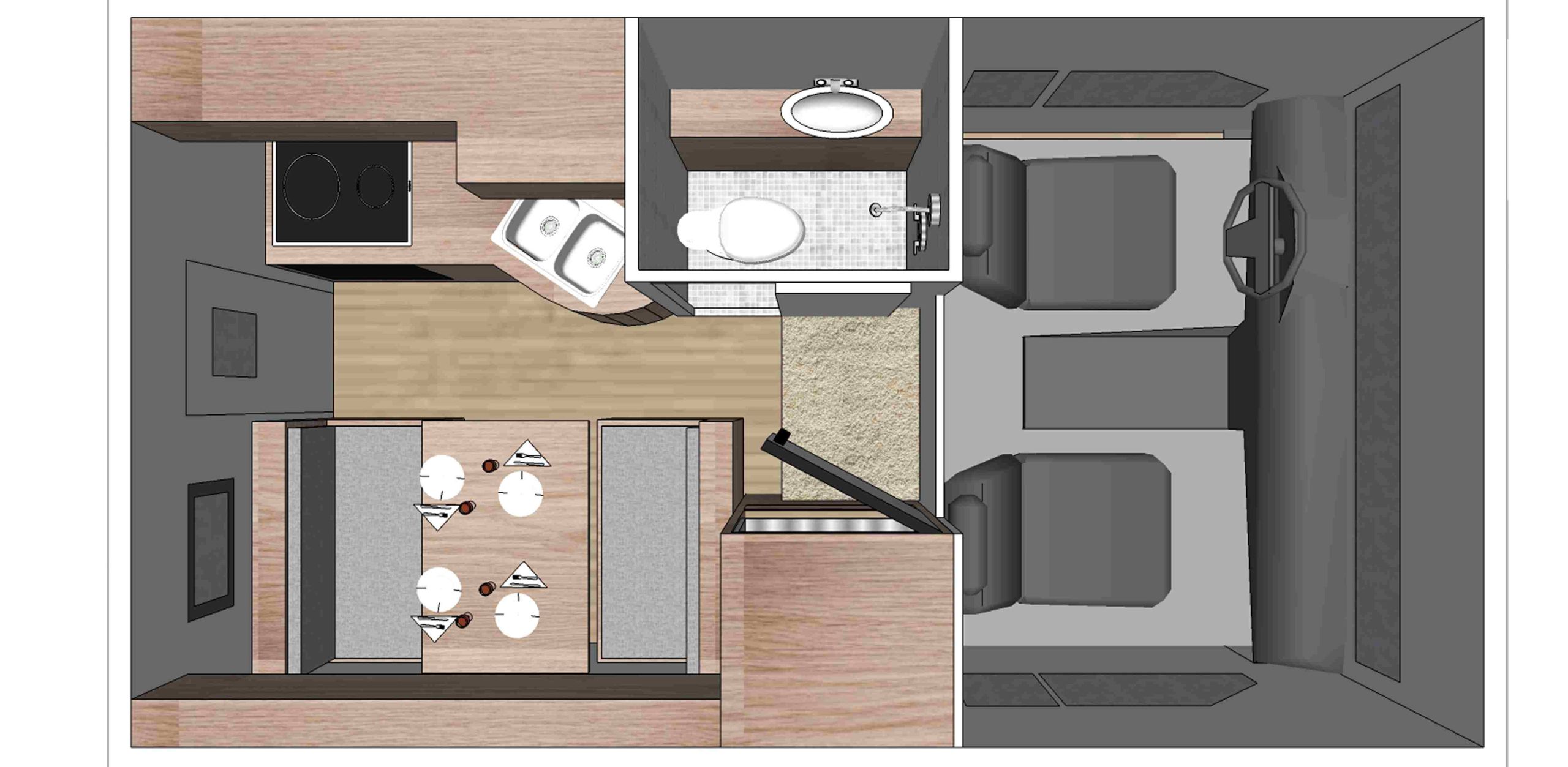 Fraserway Truck Camper Floorplan Day