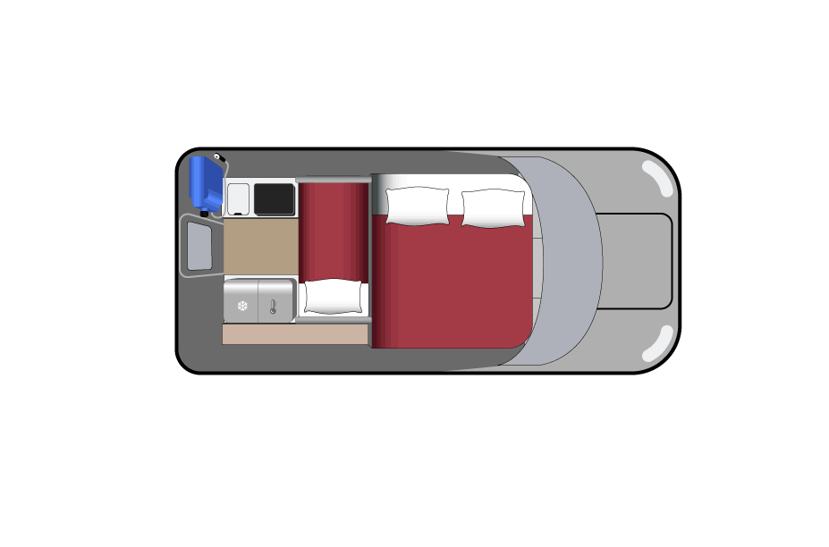 Fraserway, Truck Camper Scout Floorplan Night