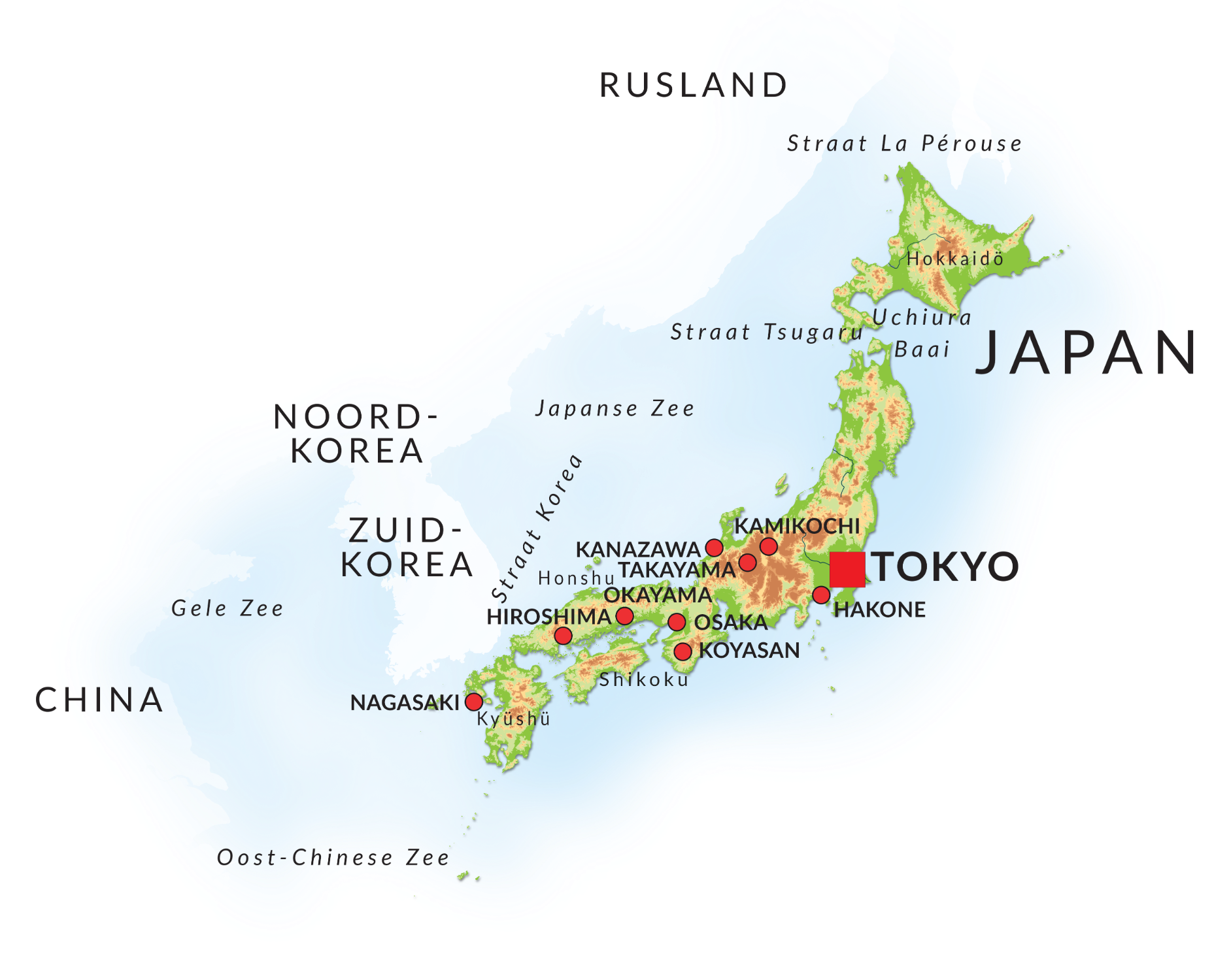 Landkaart Japan