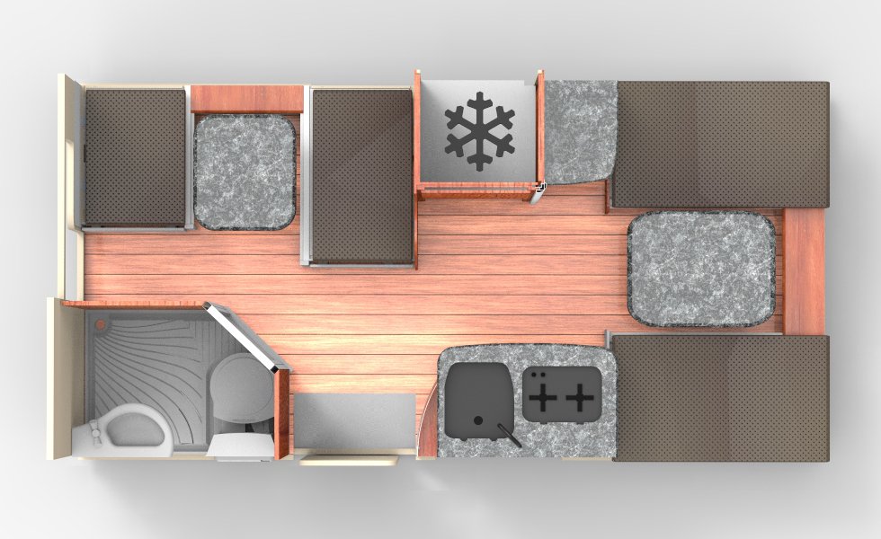 Bobo Campers Afrika Discoverer 4 Floorplan Dag
