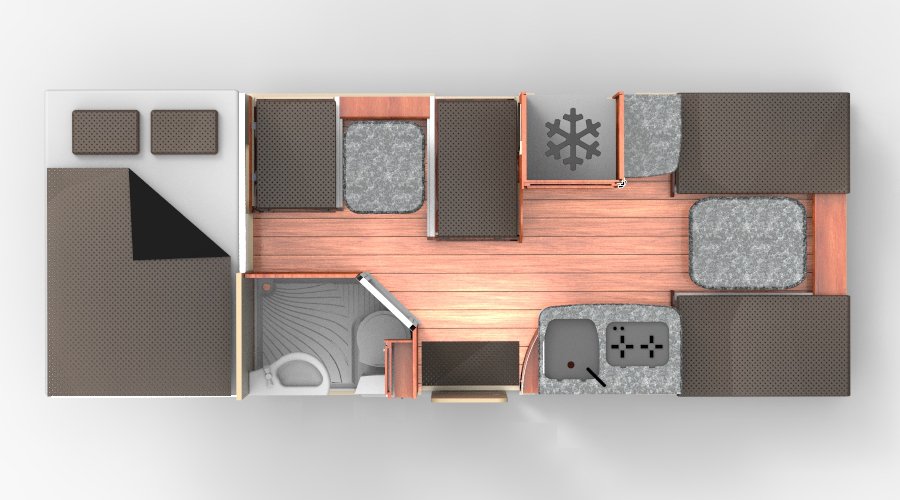 Bobo Campers Afrika Discoverer 6 Floorplan Dag