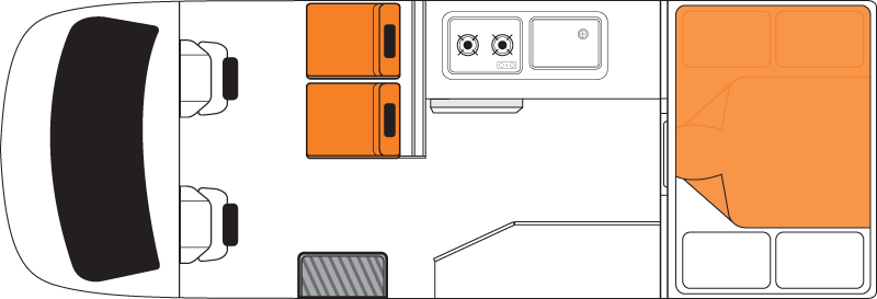 Britz, 2 + 2 Berth Voyager Floorplan Night