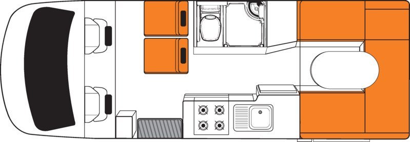 Britz, 2 Berth Discovery Floorplan Day