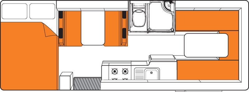 Britz, 2 Berth Frontier Floorplan Day