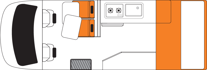 Britz, 2 Berth HiTop Floorplan 2 Day