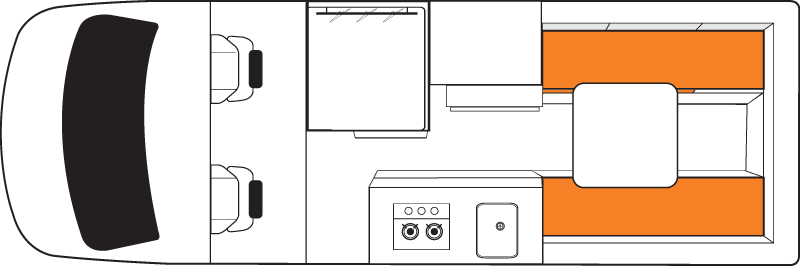 Britz, 2 Berth HiTop Floorplan Day
