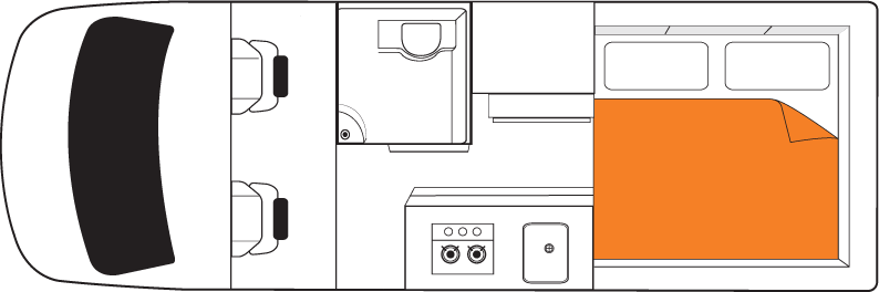 Britz, 2 Berth Trailblazer Floorplan Night