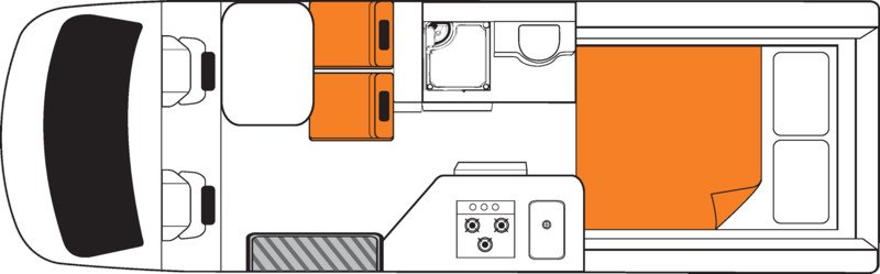 Britz, 2 Berth Venturer Floorplan Night