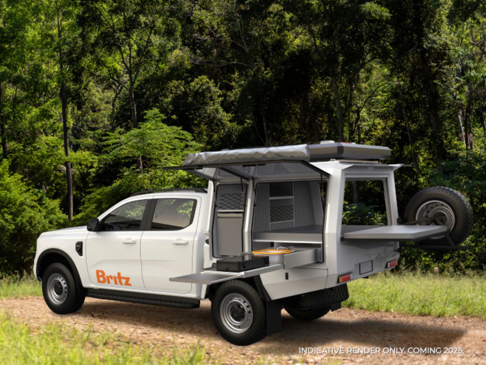 Britz 4 Berth Warrior Rear Open IndicativeRender