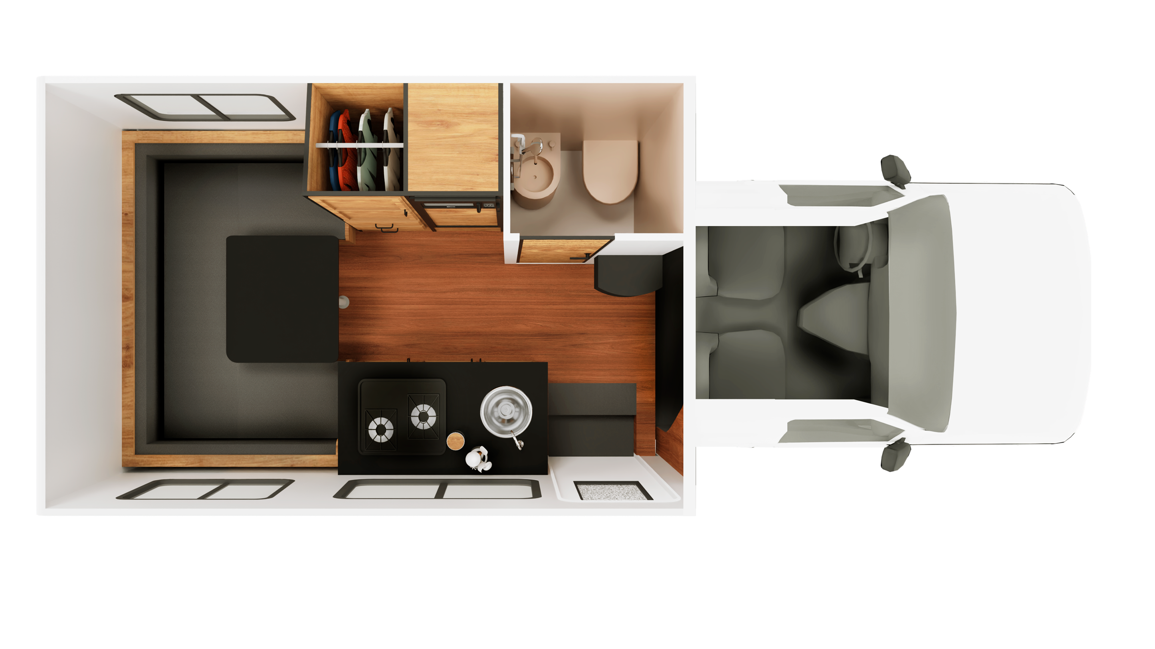 Cruise America, C 21 Compact+ Floorplan Day