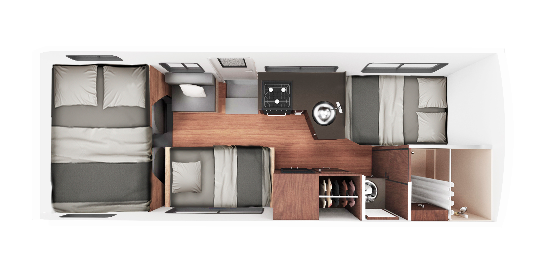 Cruise America, C25 Standard Floorplan Night