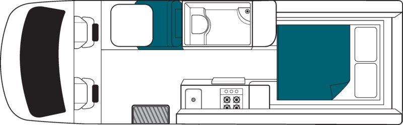 Maui, 2 Berth Ulitma Floorplan Night