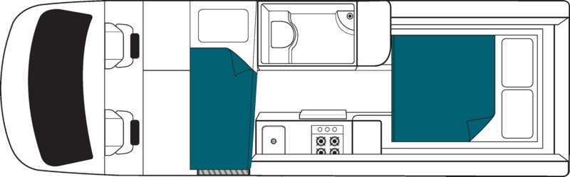 Maui, 2+1 Berth Ulitma Plus Floorplan Night