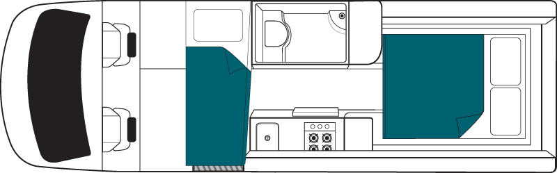 Maui, 2+1 Berth Ultima Plus Floorplan Night