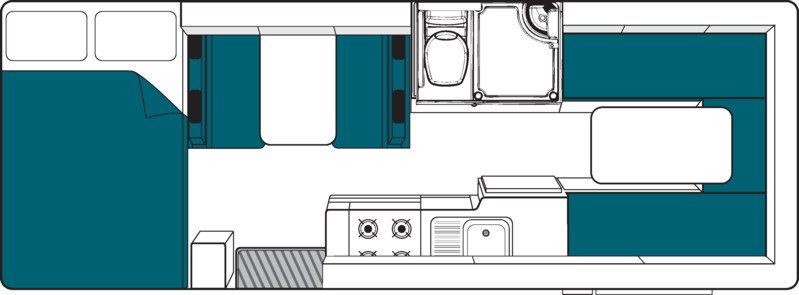 Maui, 4 Berth Beach Floorplan Day