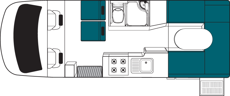 Maui, 4 Berth Cascade Floorplan Day
