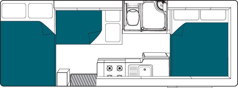 Maui, 6 Berth River Floorplan Night