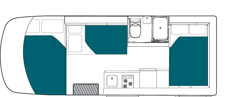 Maui, 6 Berth River Floorplan Night
