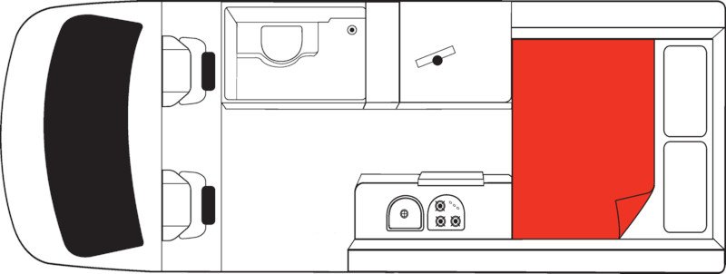 Mighty, 2 Berth Deuce Floorplan Night