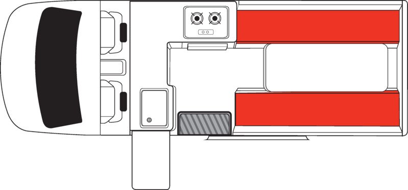 Mighty, 2 Berth High Ball Floorplan Day