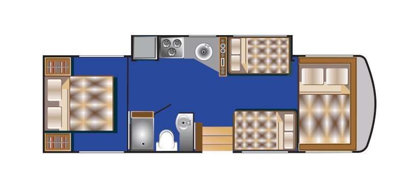 Roadbear Class A 30 32ft Floorplan Night