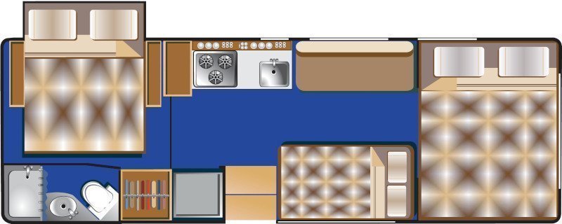 Roadbear Class C 26 28ft Floorplan Night