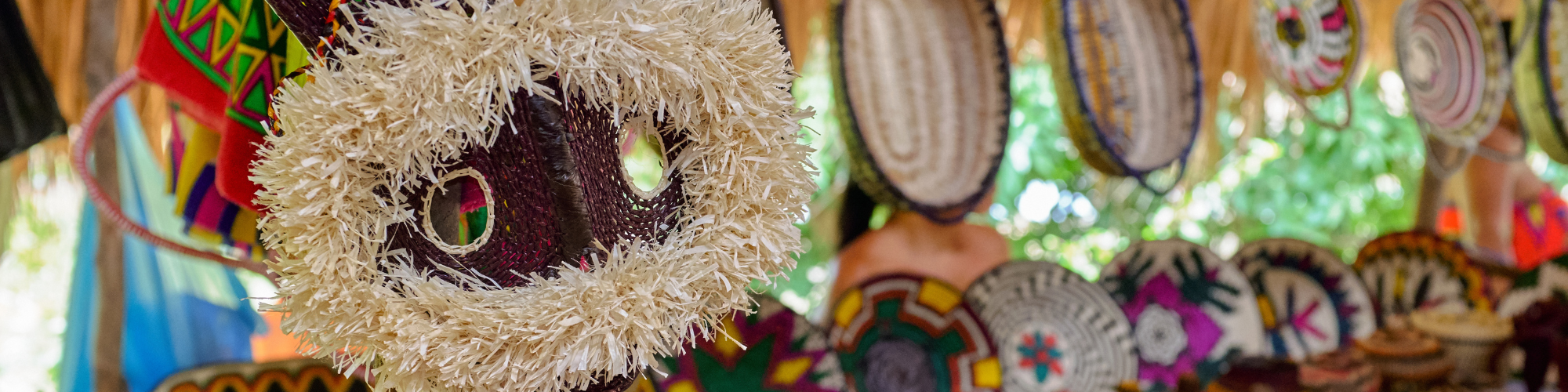 Panama, Embera Village Masker Banner