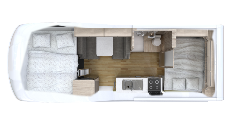 Cruisin, 4 Berth Adventurer, Floorplan Night
